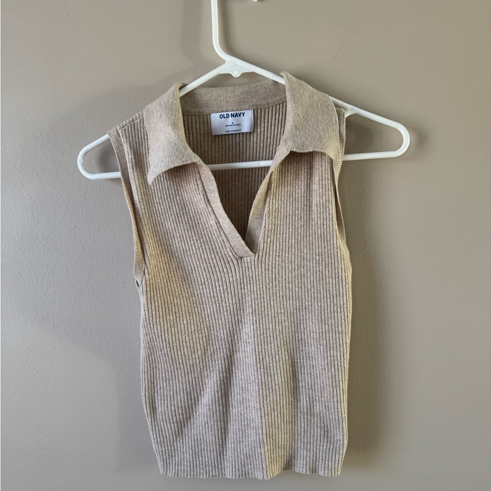 Old Navy Tan Ribbed Knit Top